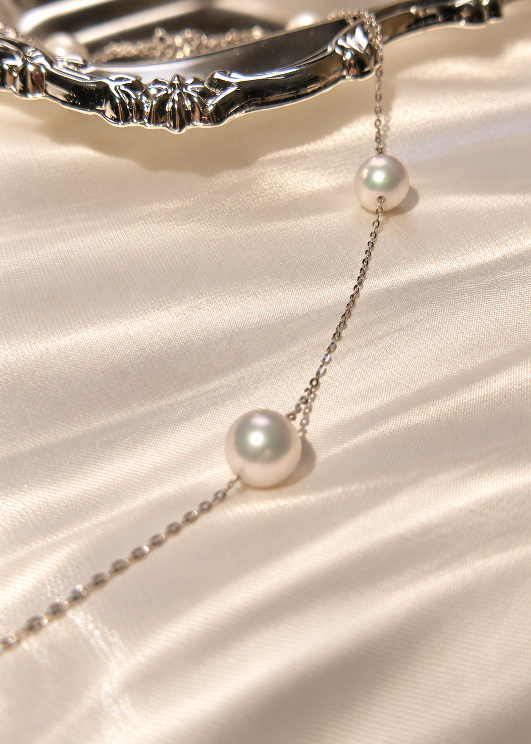 9-10mm White Freshwater Round Pearl Necklace/Bracelet - AAAA Quality