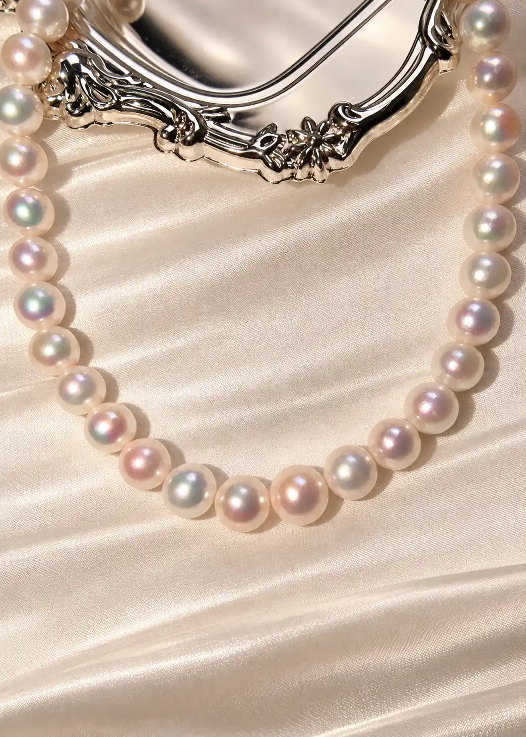 10.5-11.5mm White Freshwater Round Pearl Necklace - AAAA Quality