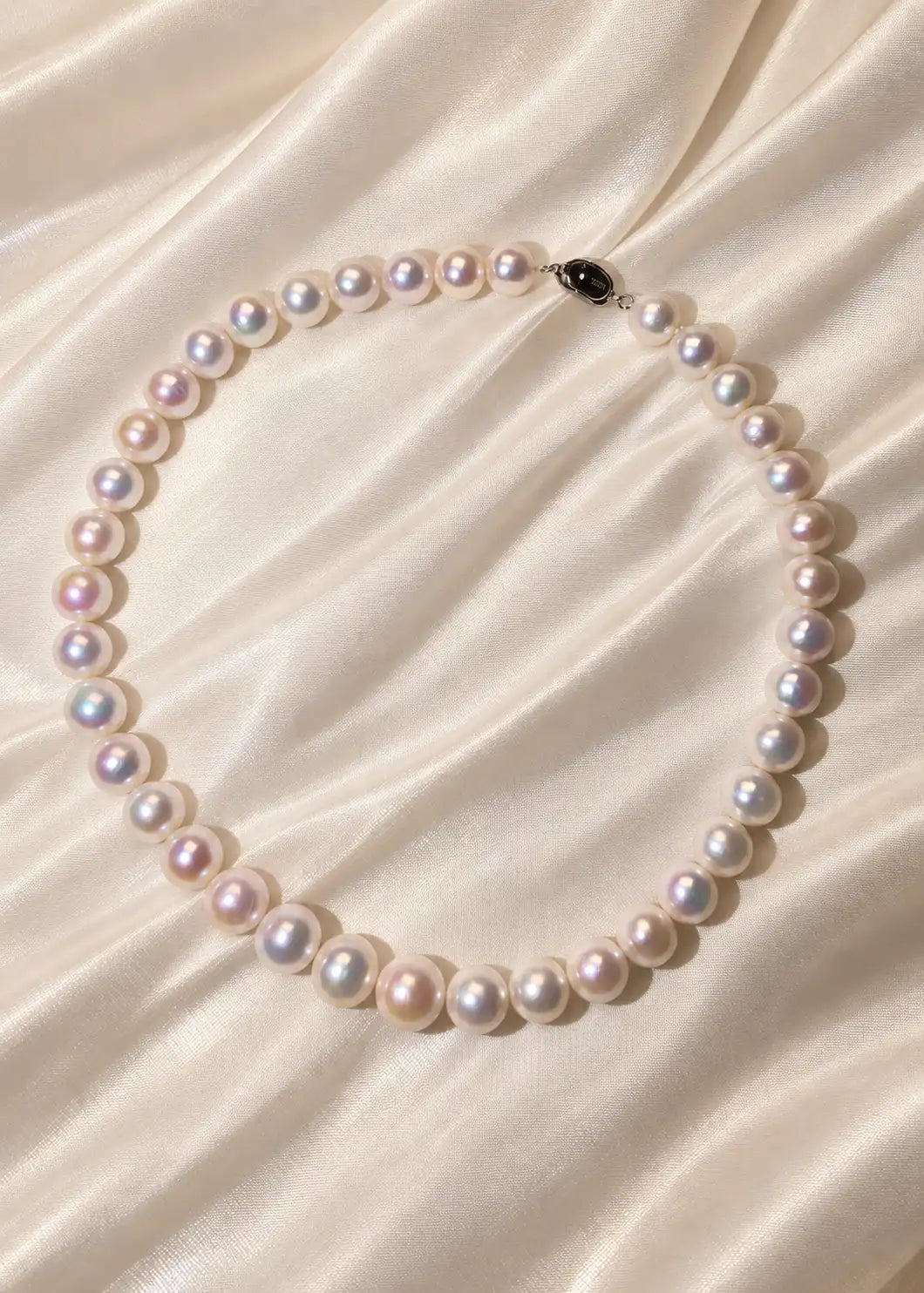 10.5-11.5mm White Freshwater Round Pearl Necklace - AAAA Quality