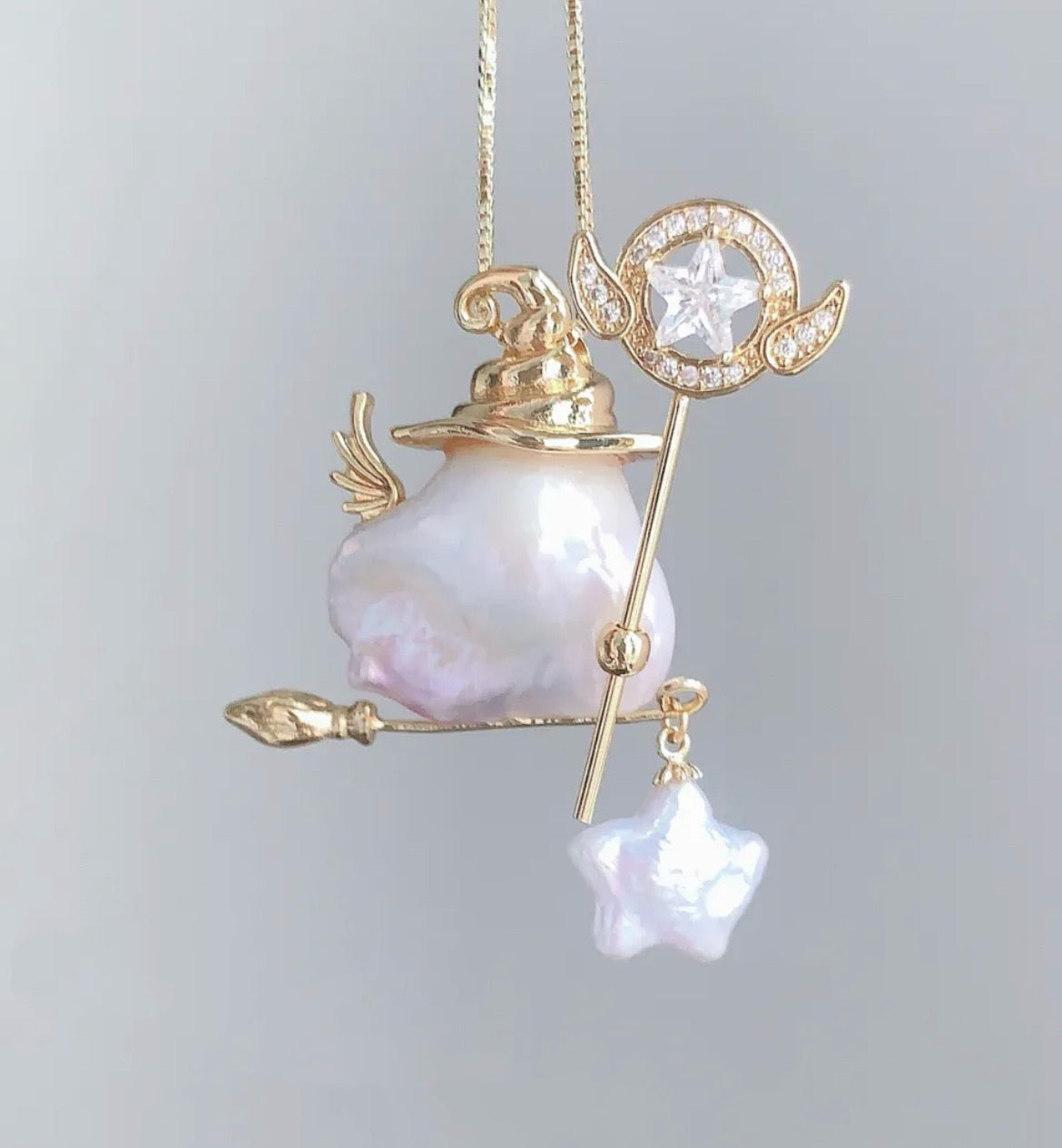 30mm Halloween Baroque Little Witch Necklace