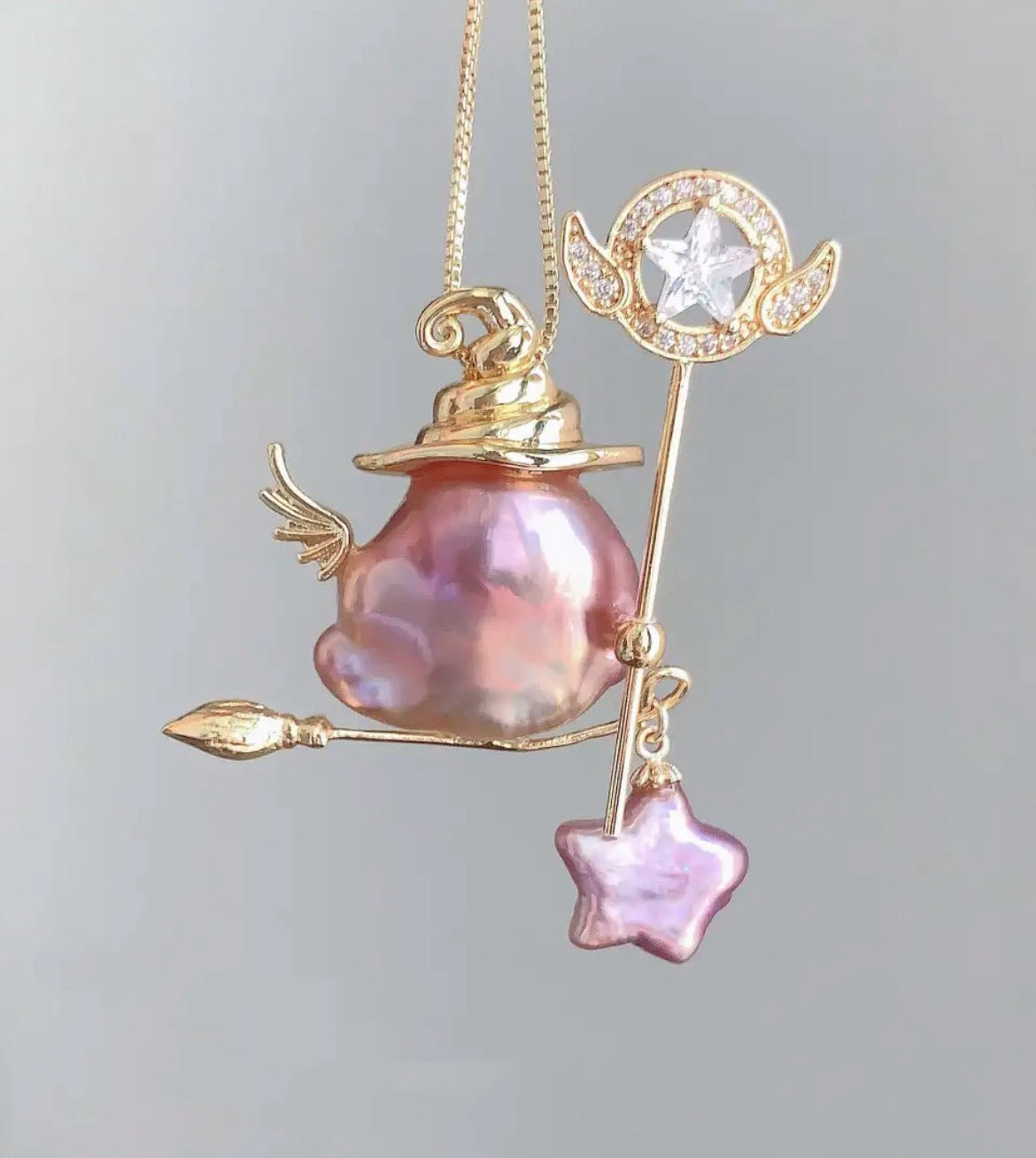 30mm Halloween Baroque Little Witch Necklace