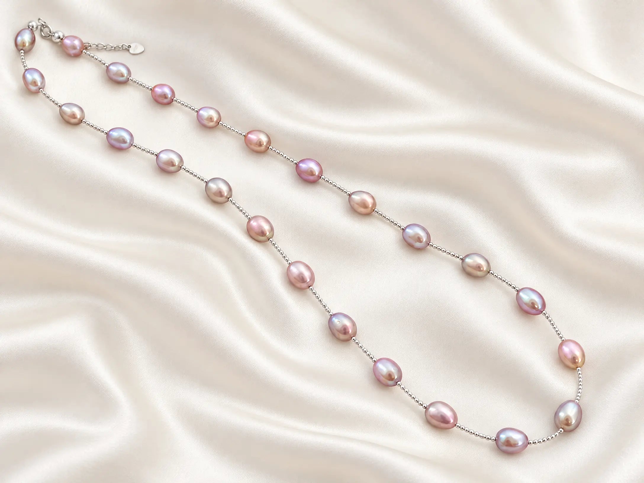 Pastel Baroque Pearl Beaded Chain Necklace