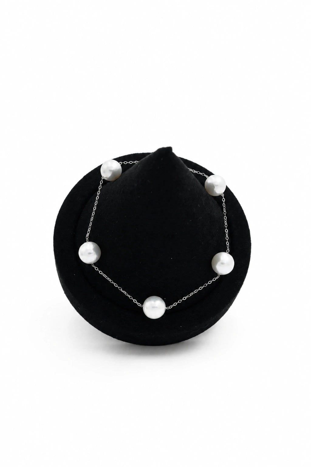 9-10mm White Freshwater Round Pearl Bracelet - AAAA Quality