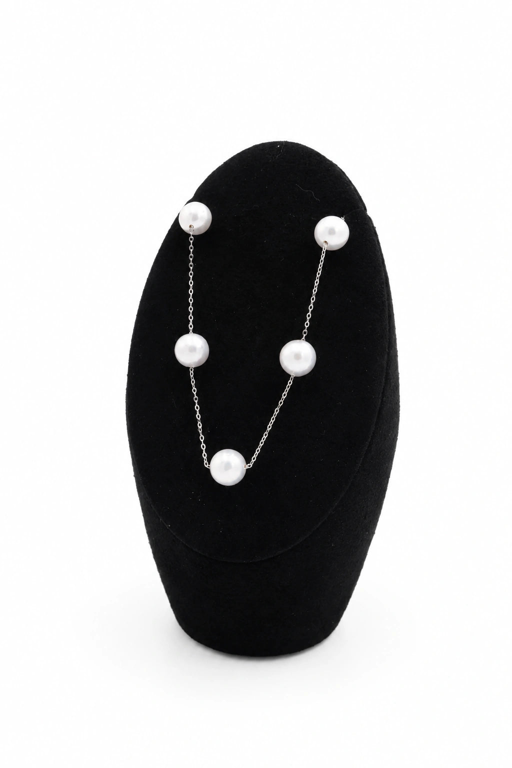 9-10mm White Freshwater Round Pearl Bracelet - AAAA Quality