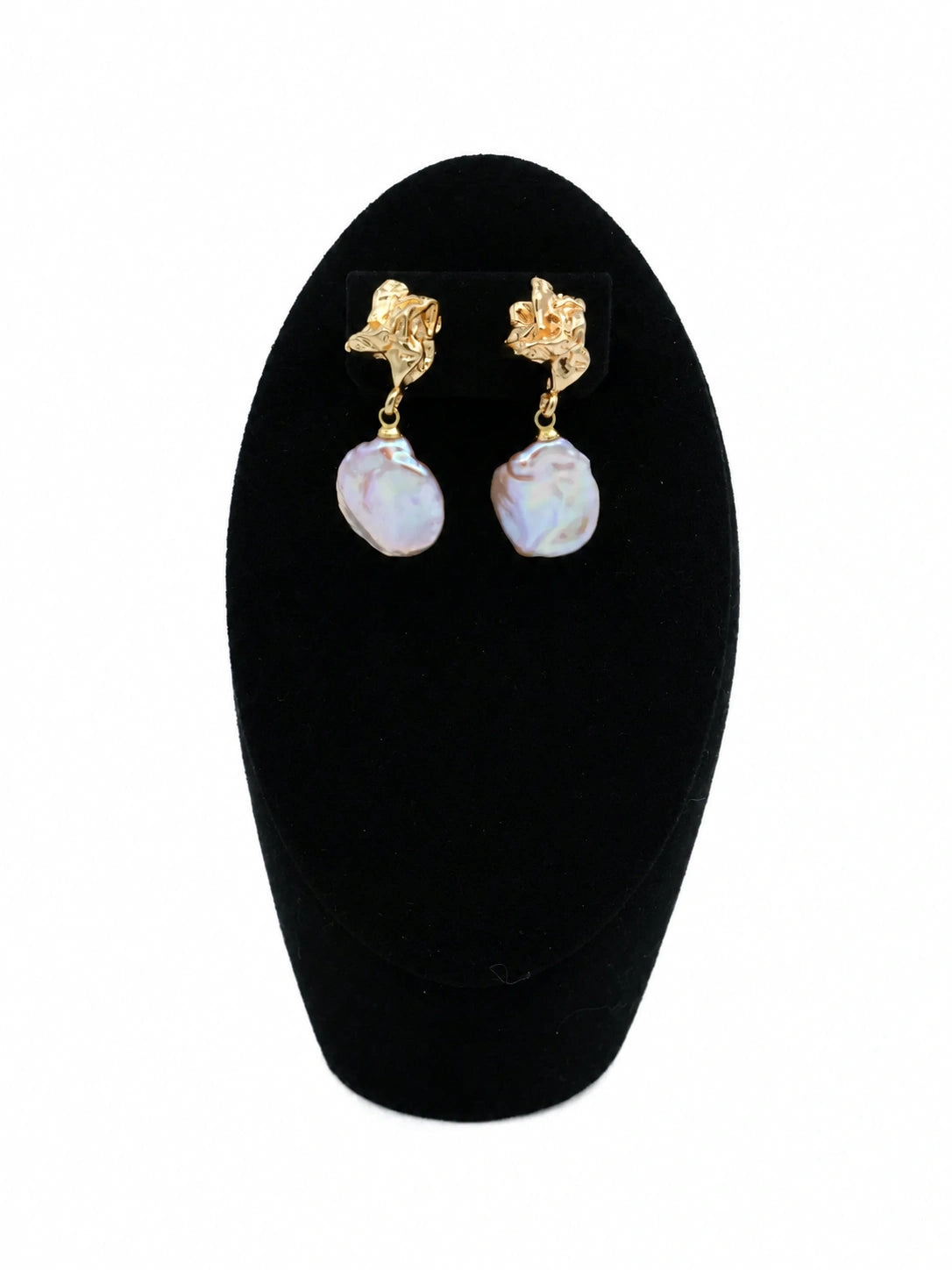 12-13mm Pink Freshwater Cultured Baroque Pearl Stud Earring