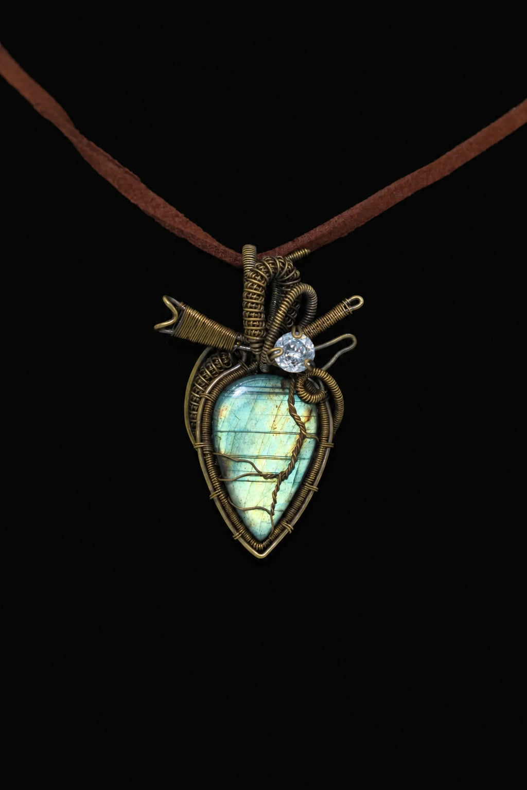 Heart Labradorite Necklace