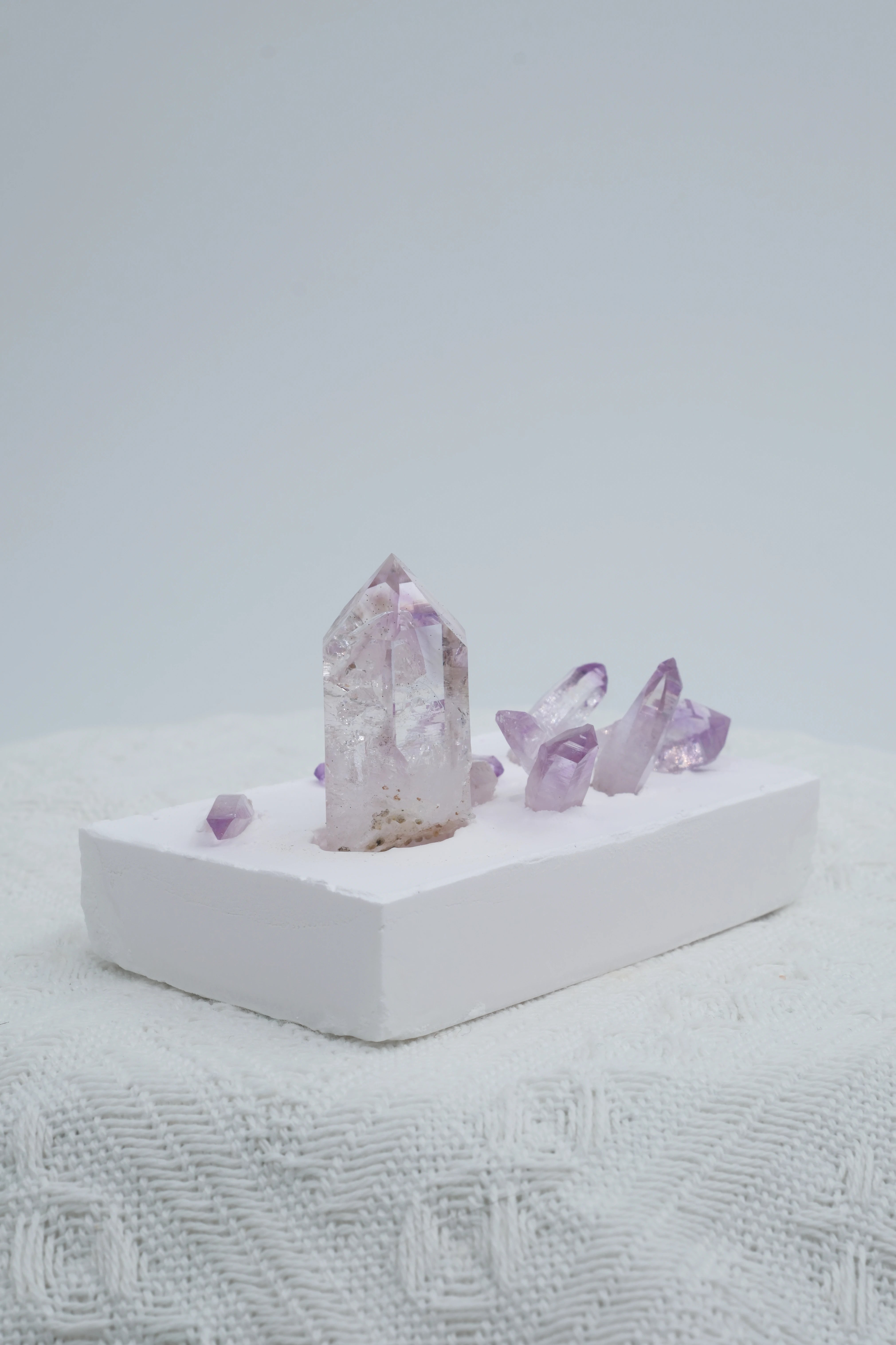 Infinite Crystal, Excellent Columnar Nano Amethyst (Large) and Cruz (Small) Combo Set
Peace, Awareness, Protection