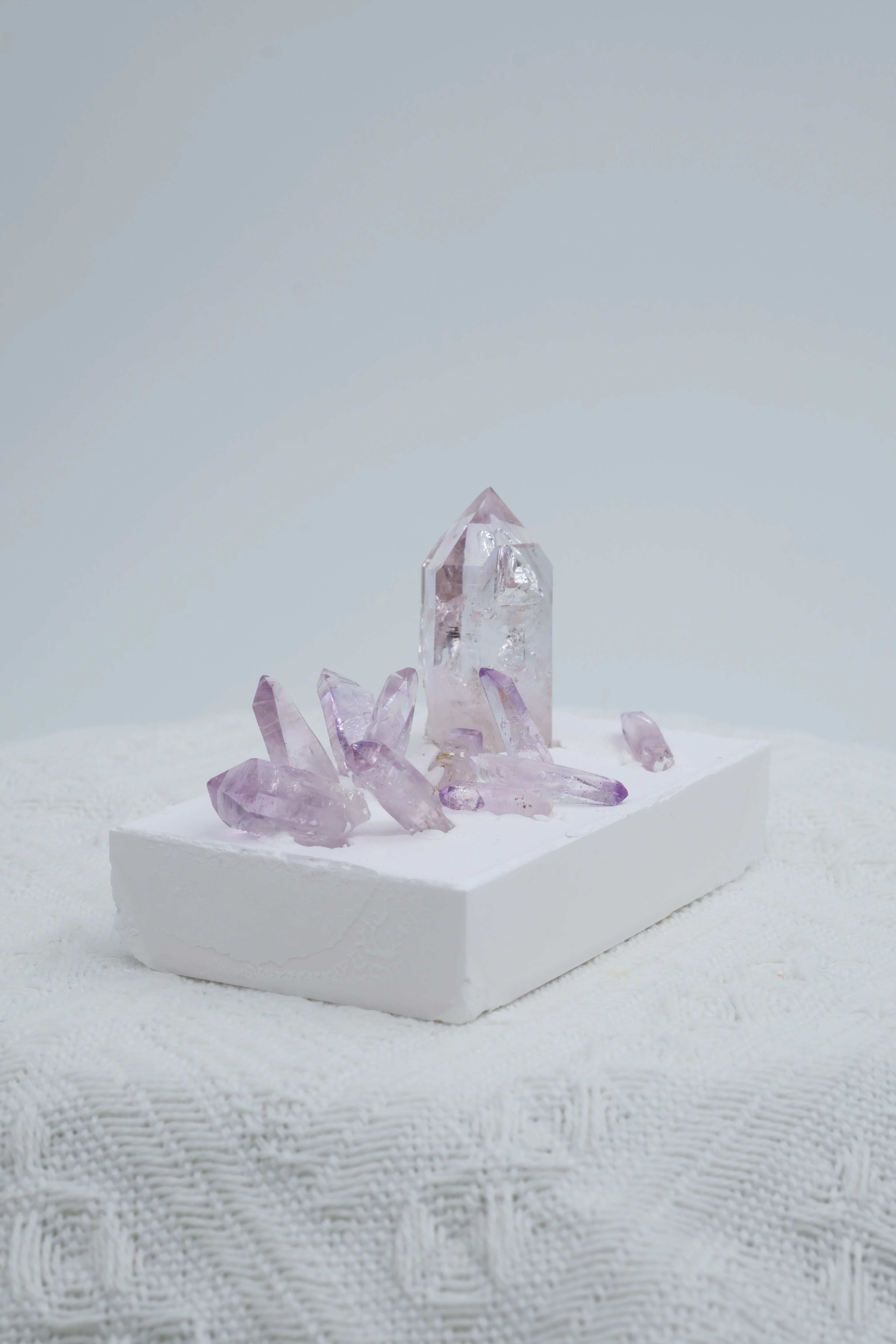Infinite Crystal, Excellent Columnar Nano Amethyst (Large) and Cruz (Small) Combo Set
Peace, Awareness, Protection