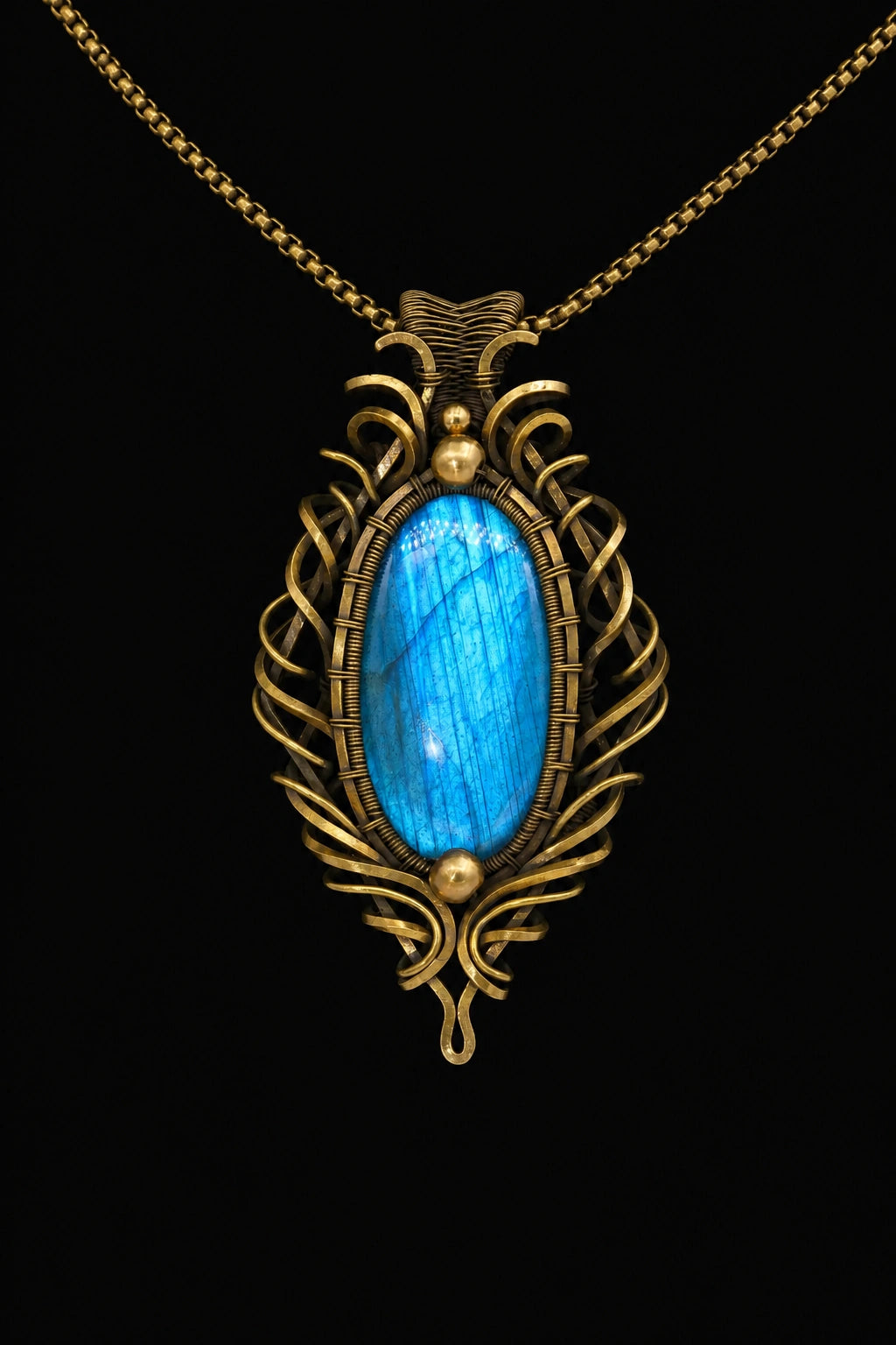 Premium Oval Labradorite Necklace