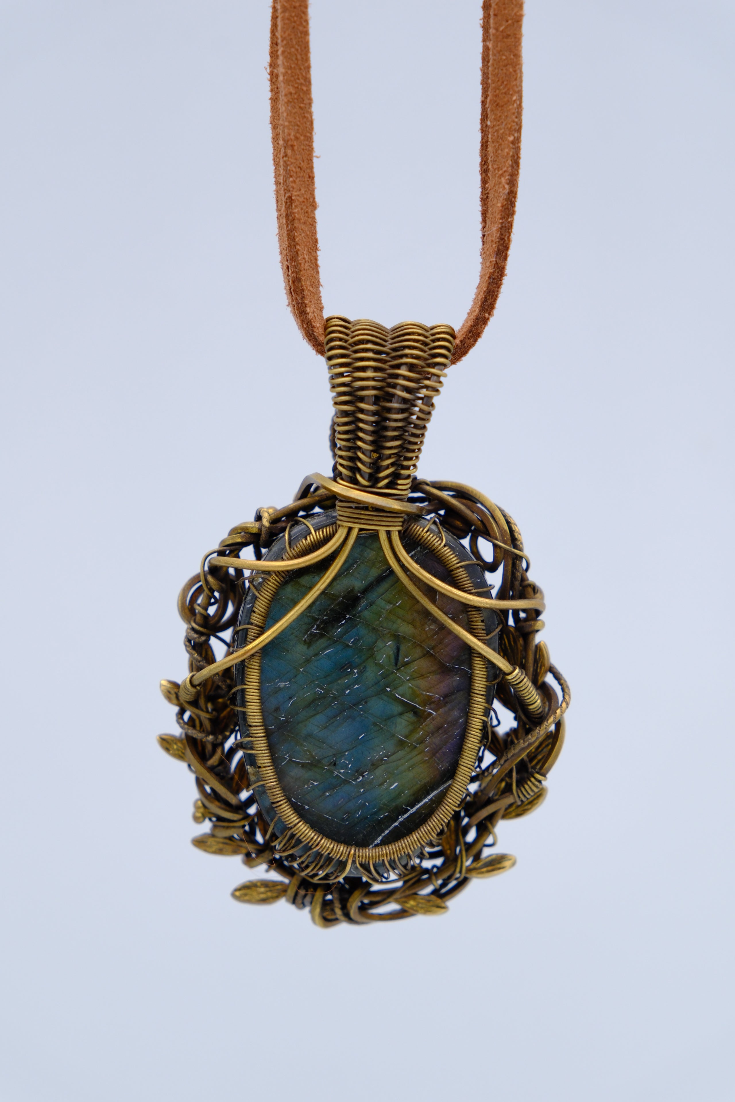 Secluded Valley of Life Tree Pendant Necklace with Labradorite