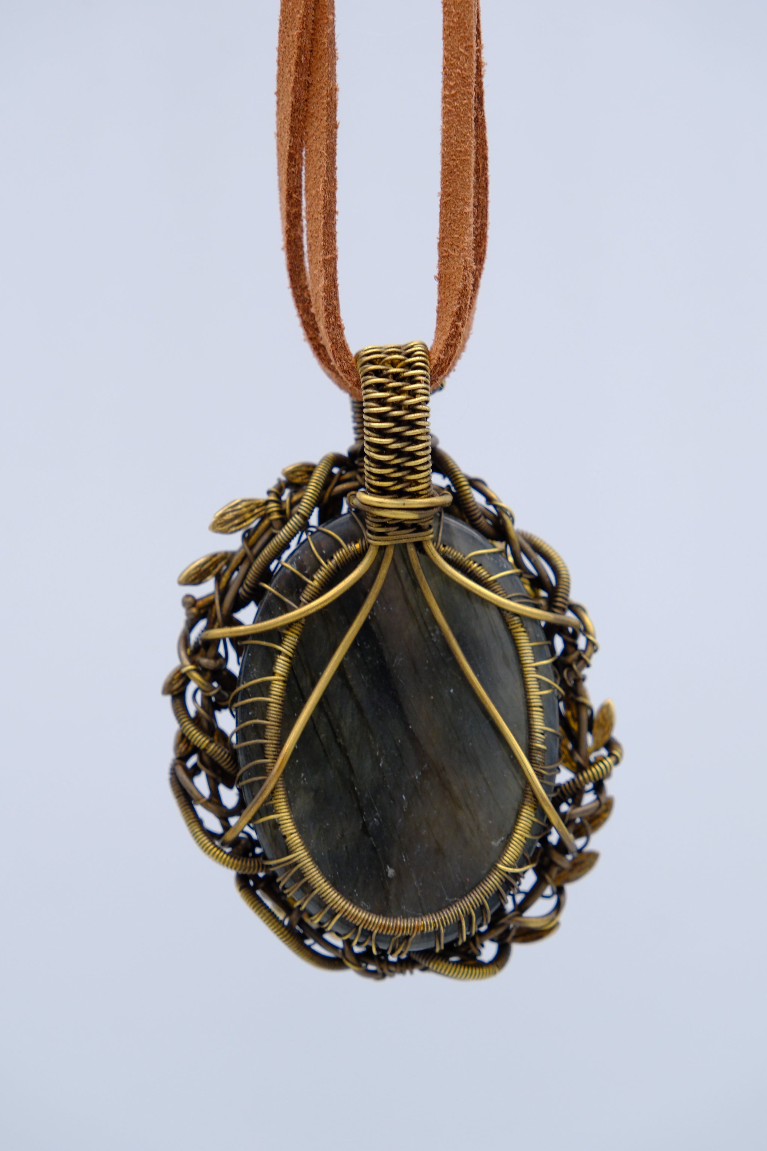 Purple Mist of Life Tree Pendant Necklace with Labradorite