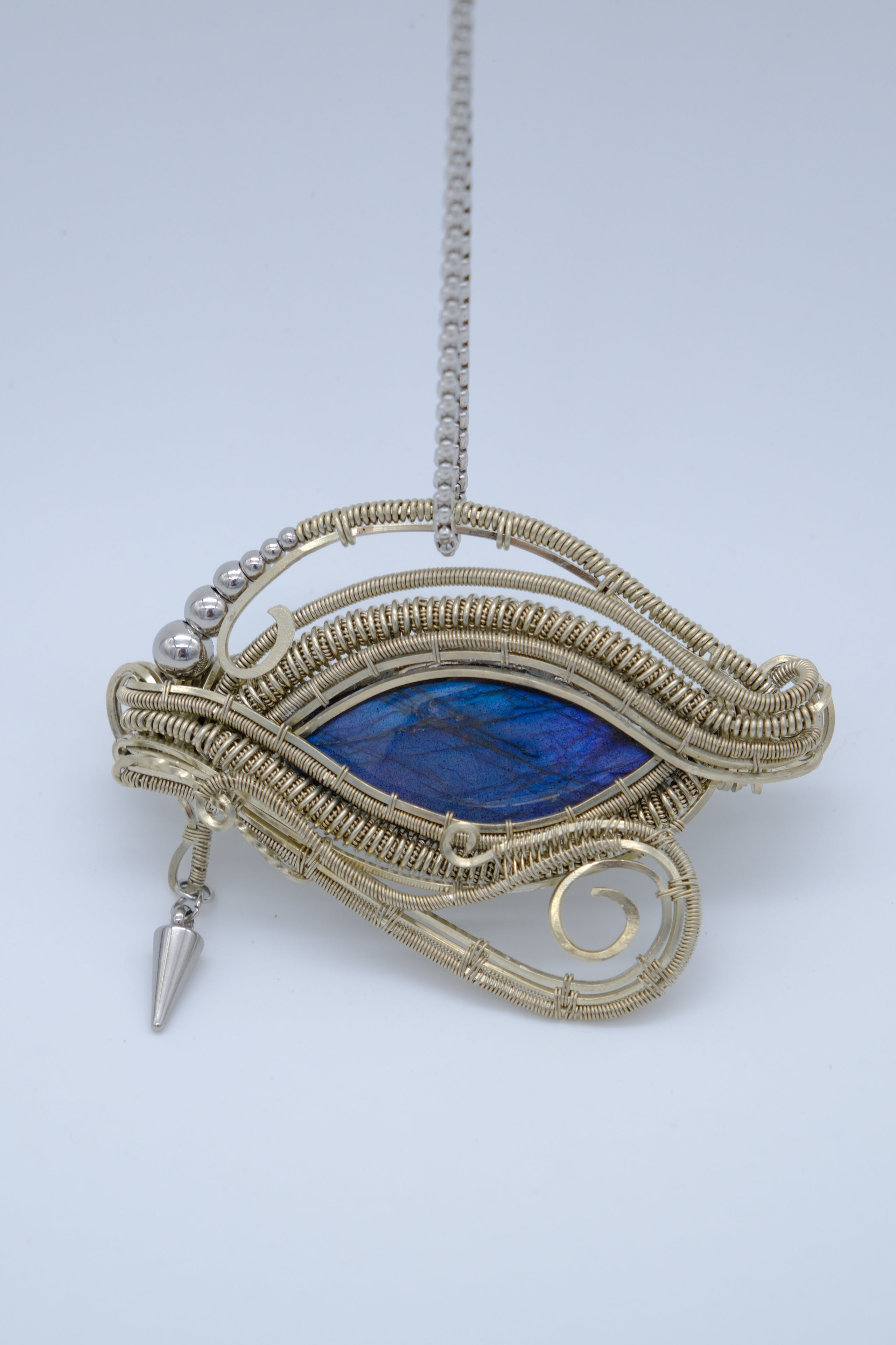 The Eye of Horus Handcrafted Pendant Necklace with Labradorite