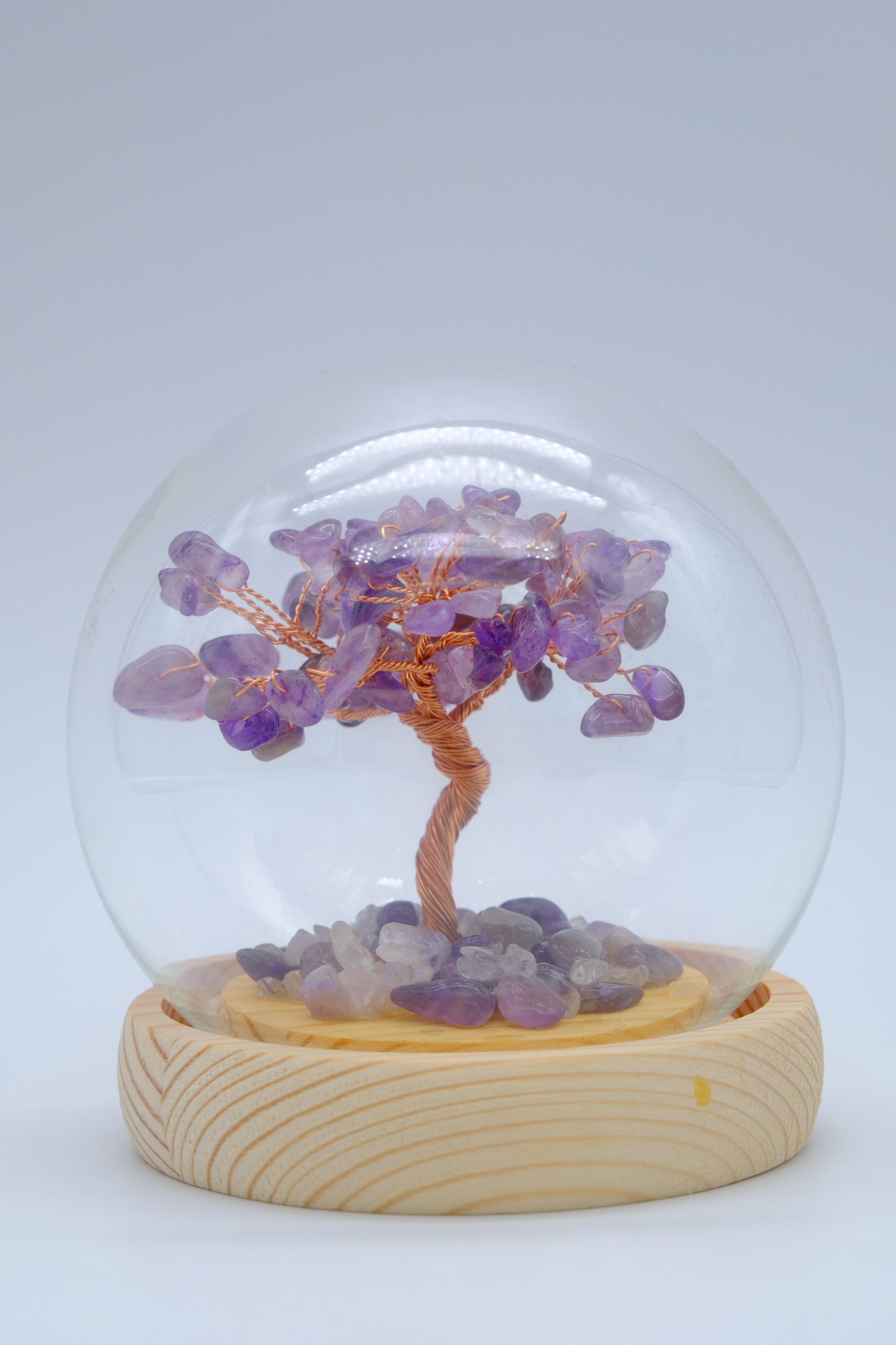 Radiant Crystal Tree Globe - Enchanting Light-Up Ornament