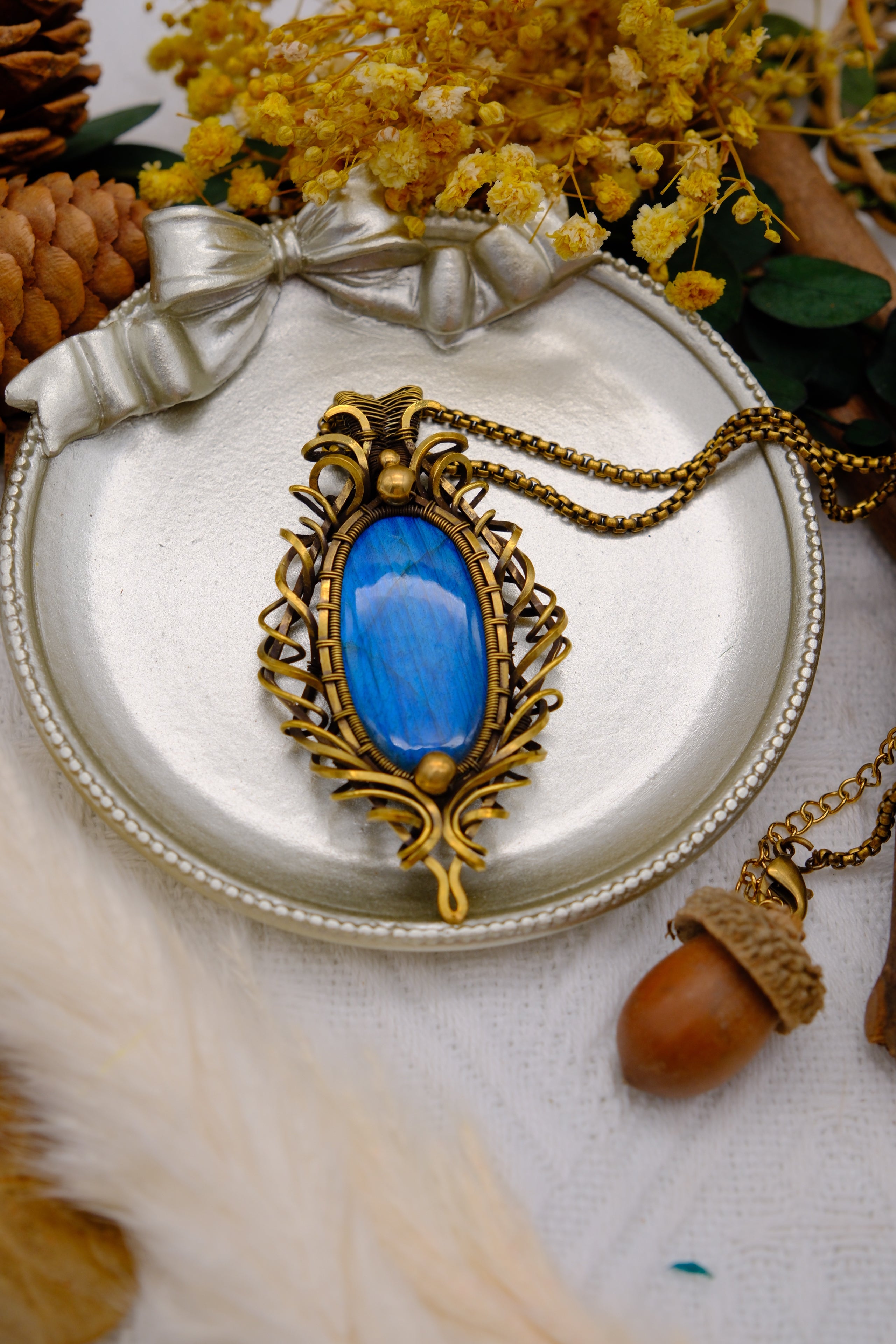 Tears of the Gods Pendant Necklace with Labradorite