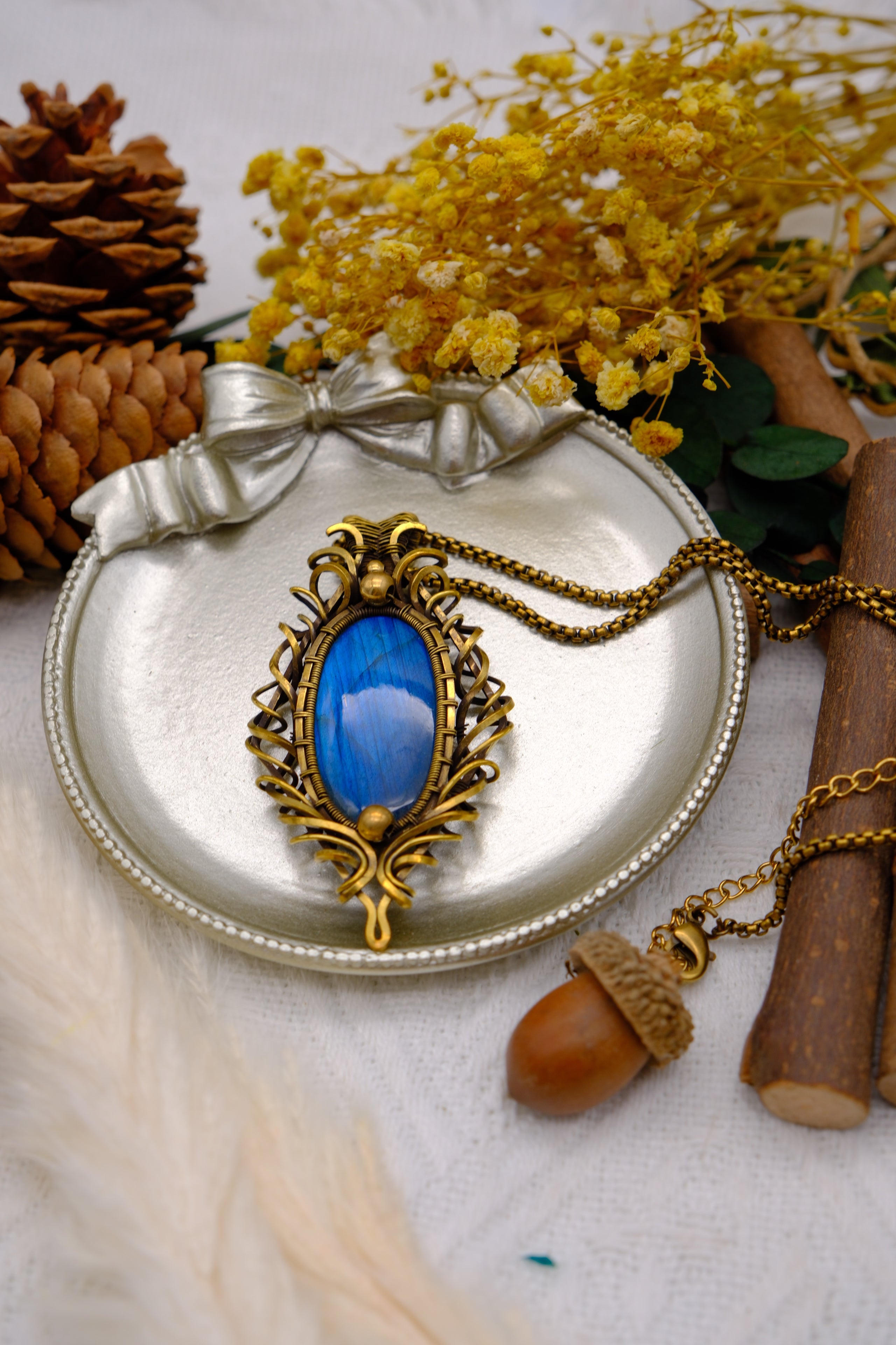 Tears of the Gods Pendant Necklace with Labradorite