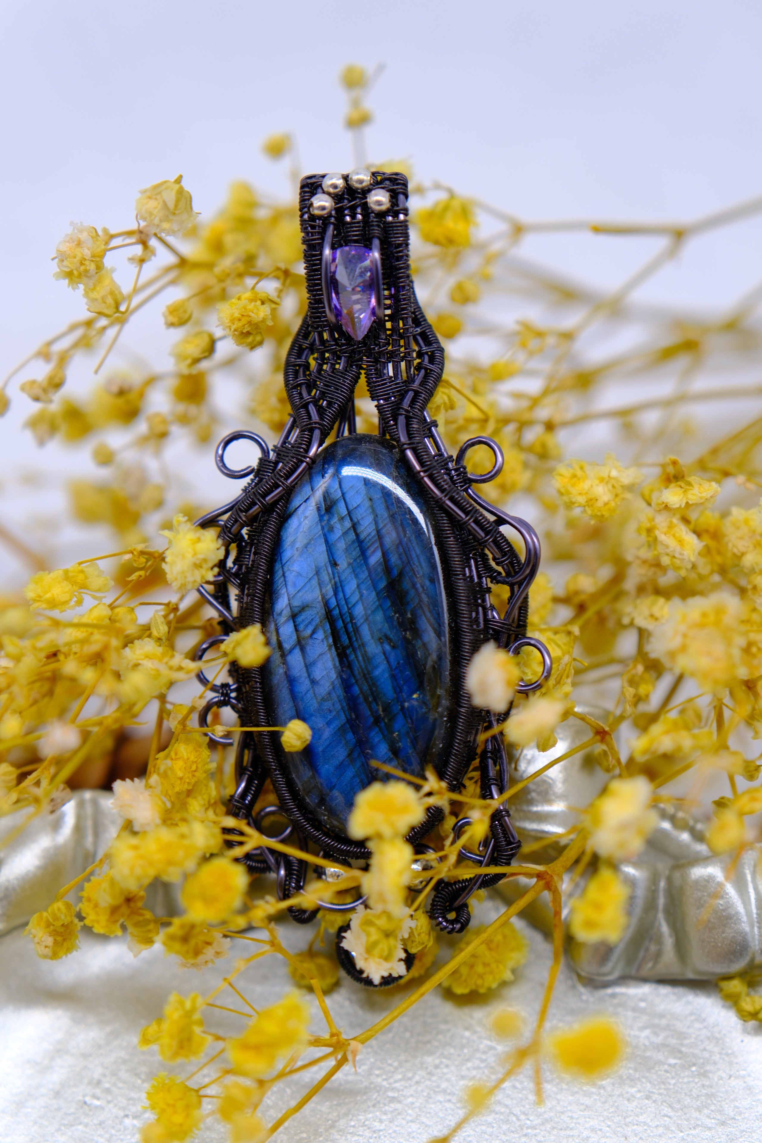 Undertow Rhapsody Handcrafted Pendant Necklace with Labradorite