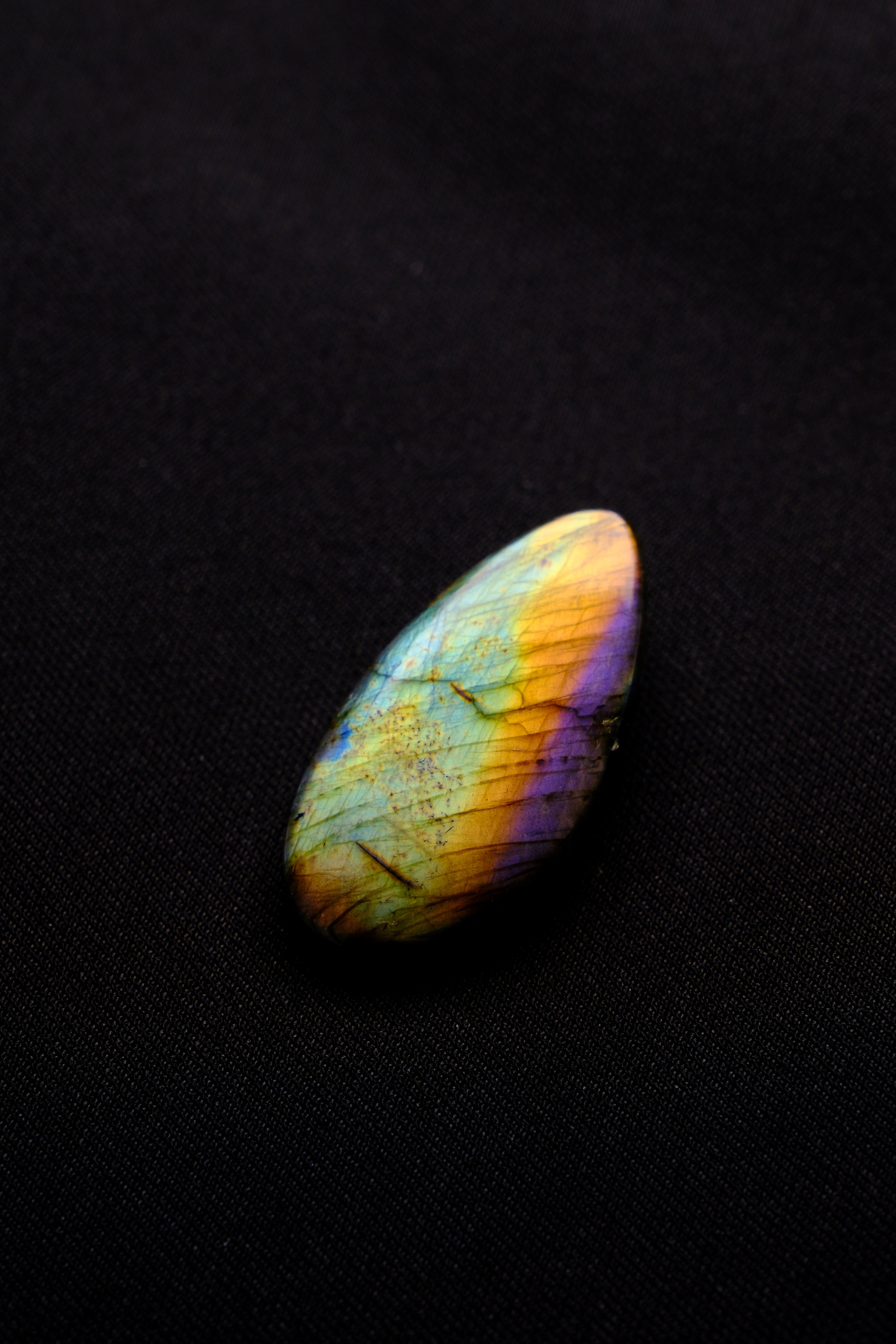 Teardrop Labradorite Cabochon: Aurora Glow