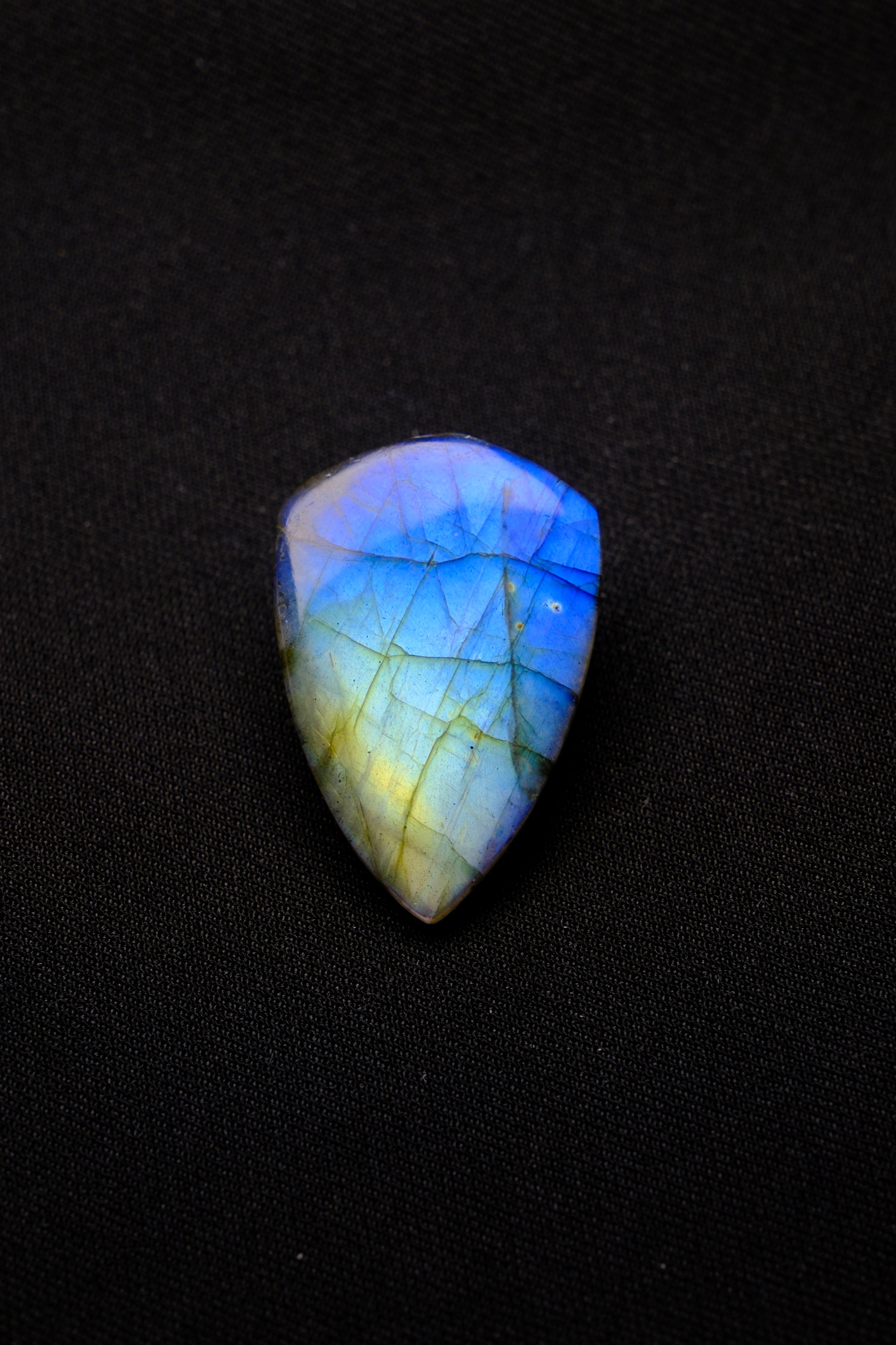 Shield-Shaped Blue Labradorite Amulet