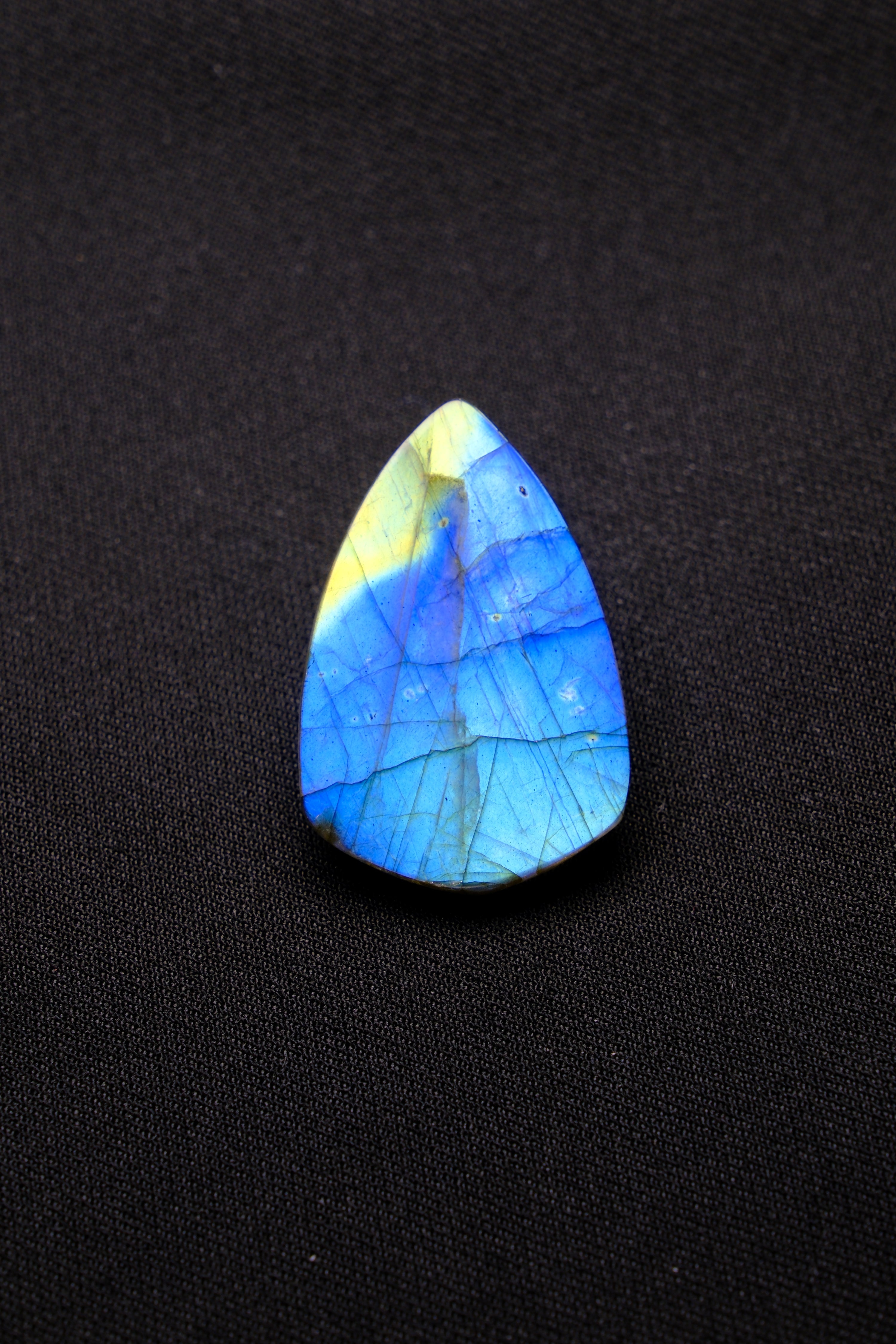 Shield-Shaped Blue Labradorite Amulet