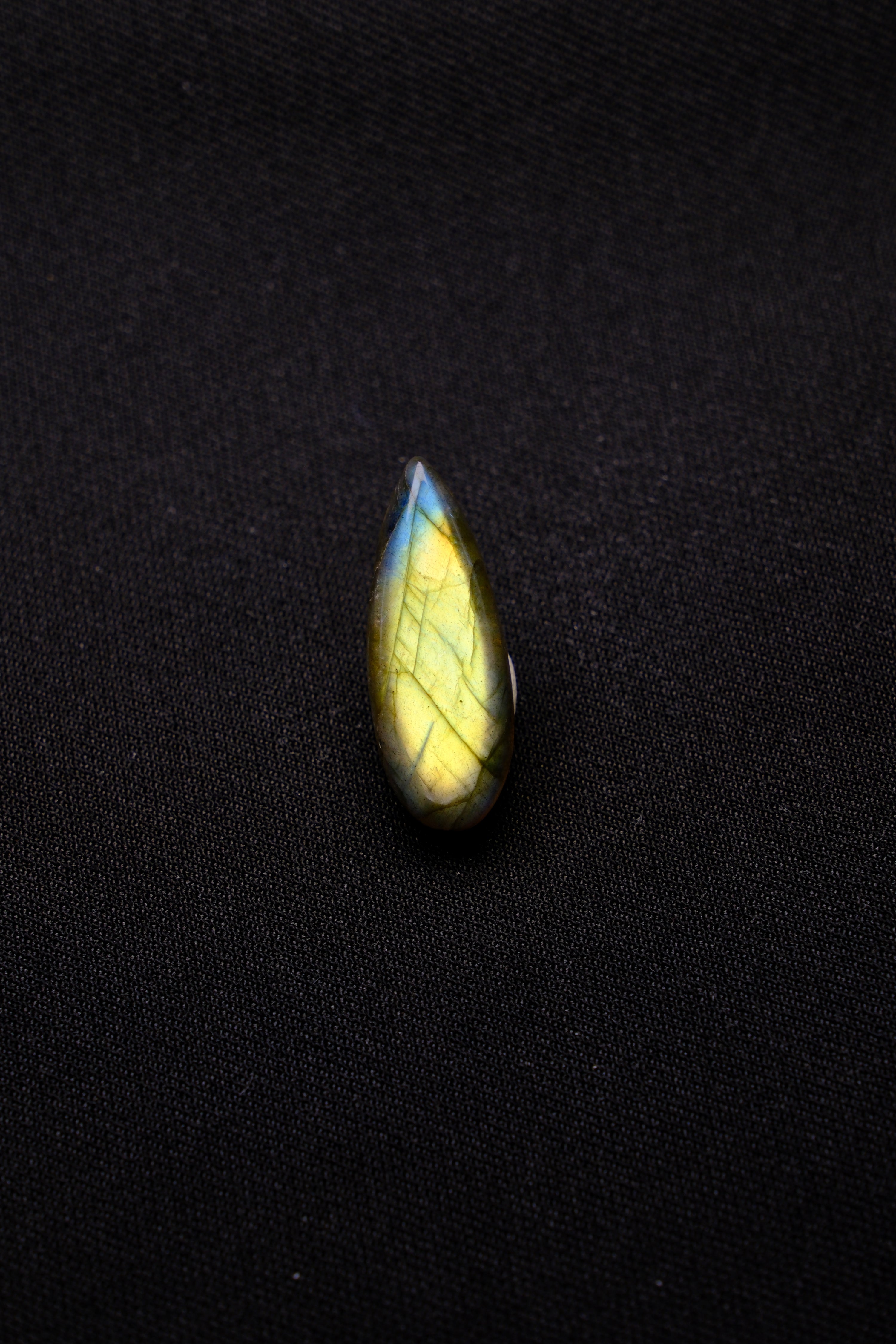 Teardrop Yellow Labradorite Charm