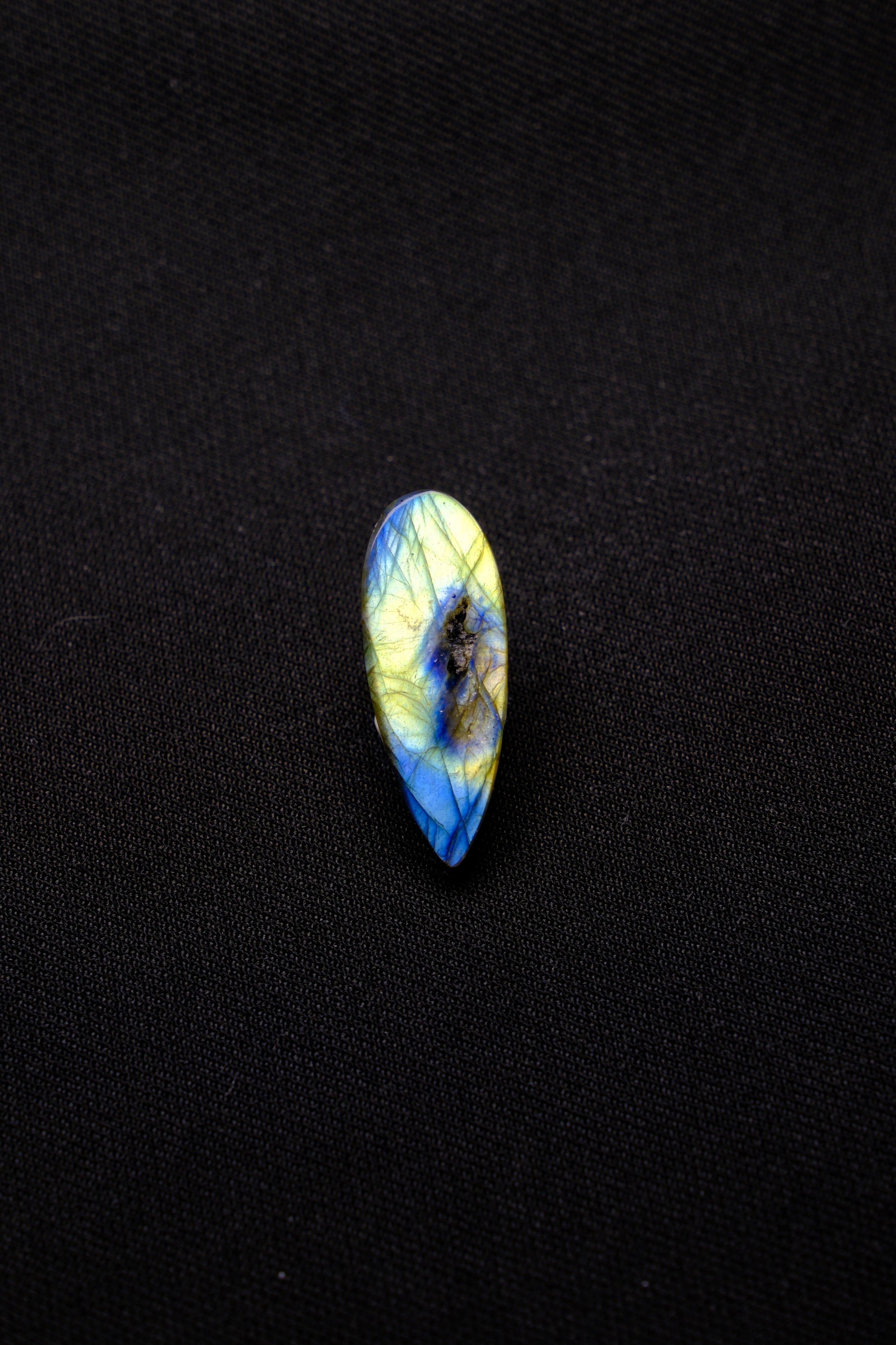 Teardrop Yellow Labradorite Charm