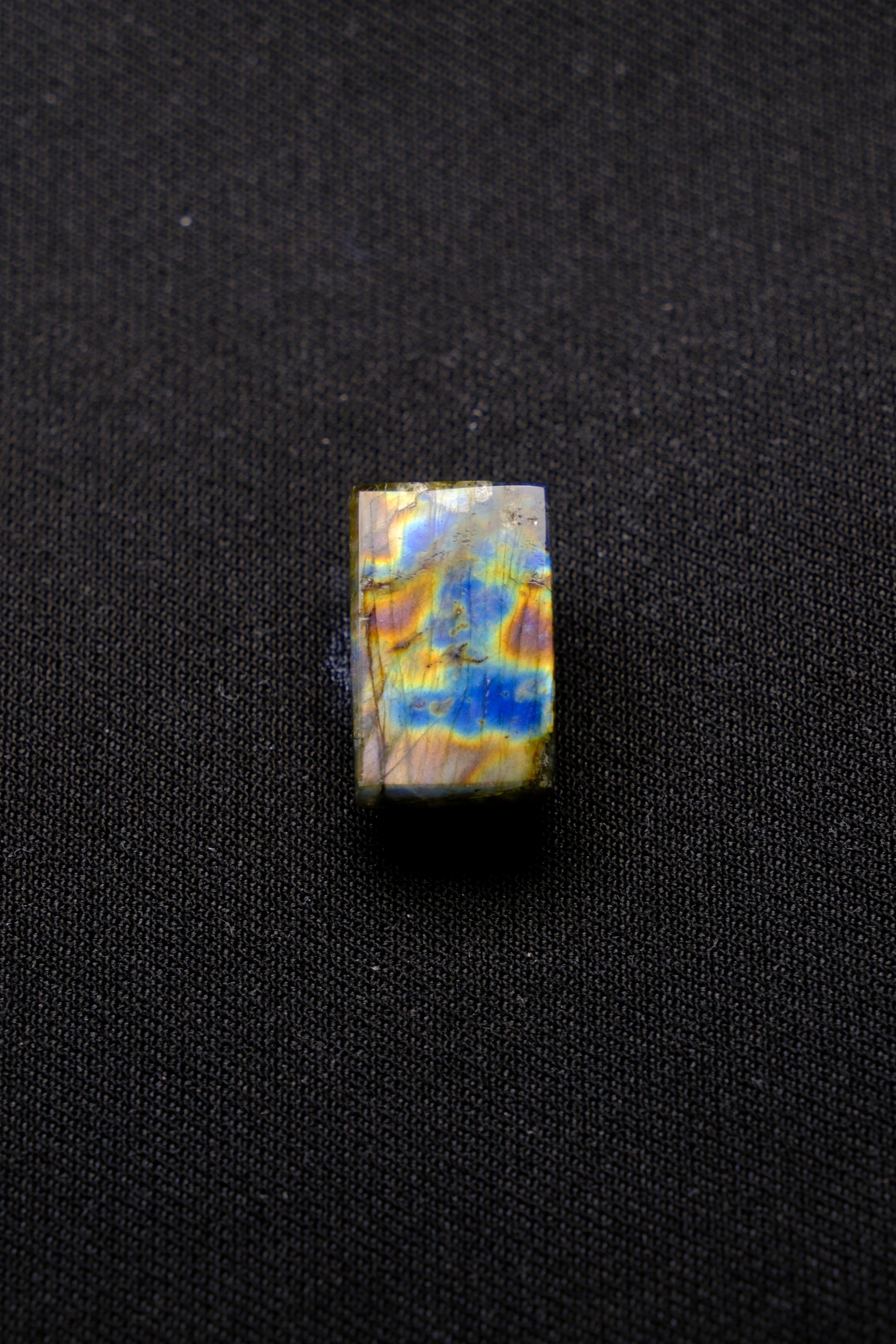 Rectangular Blue-Orange Labradorite Flame