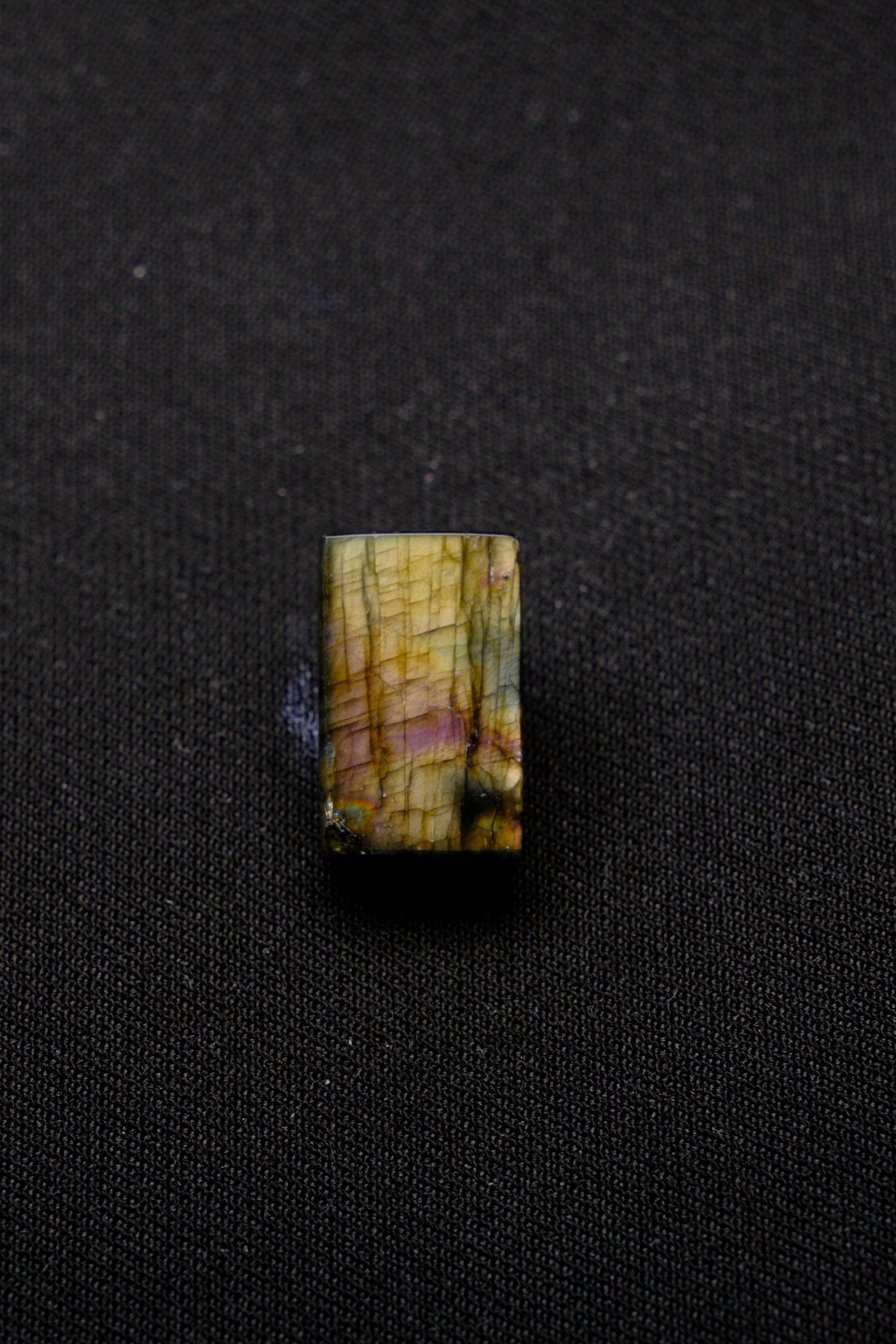 Rectangular Blue-Orange Labradorite Flame