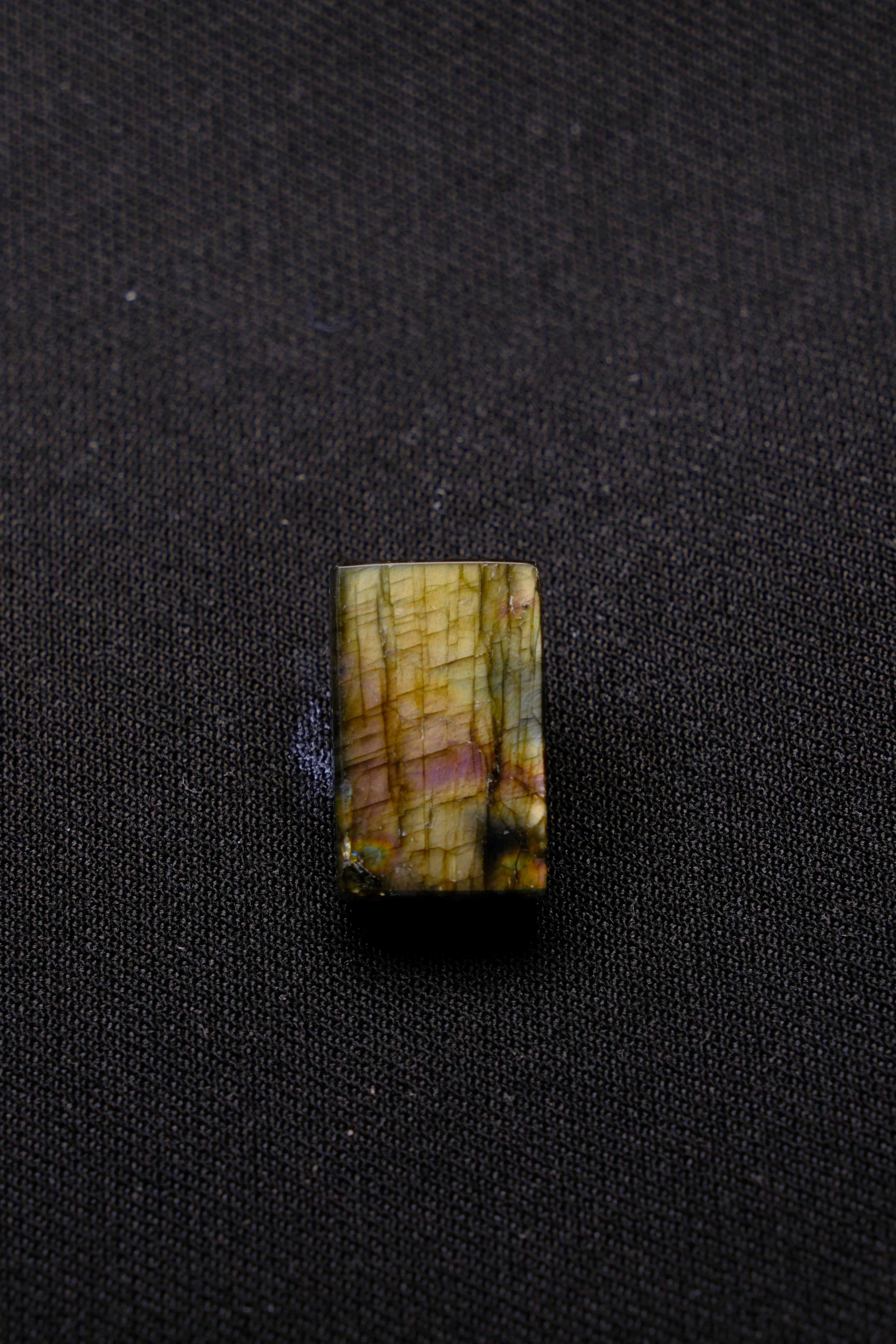 Rectangular Blue-Orange Labradorite Flame