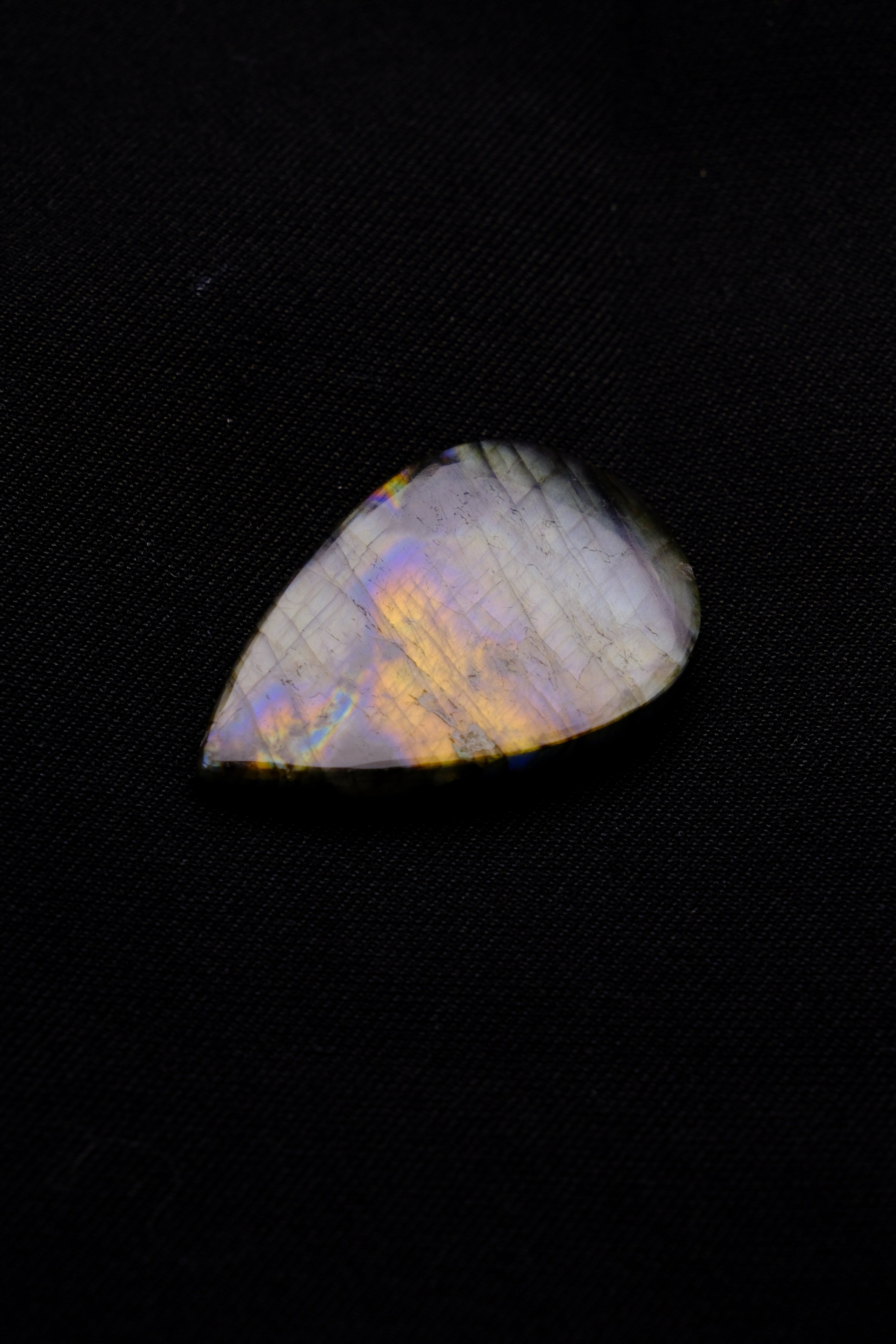 Rainbow Veil Labradorite Teardrop Healing Stone