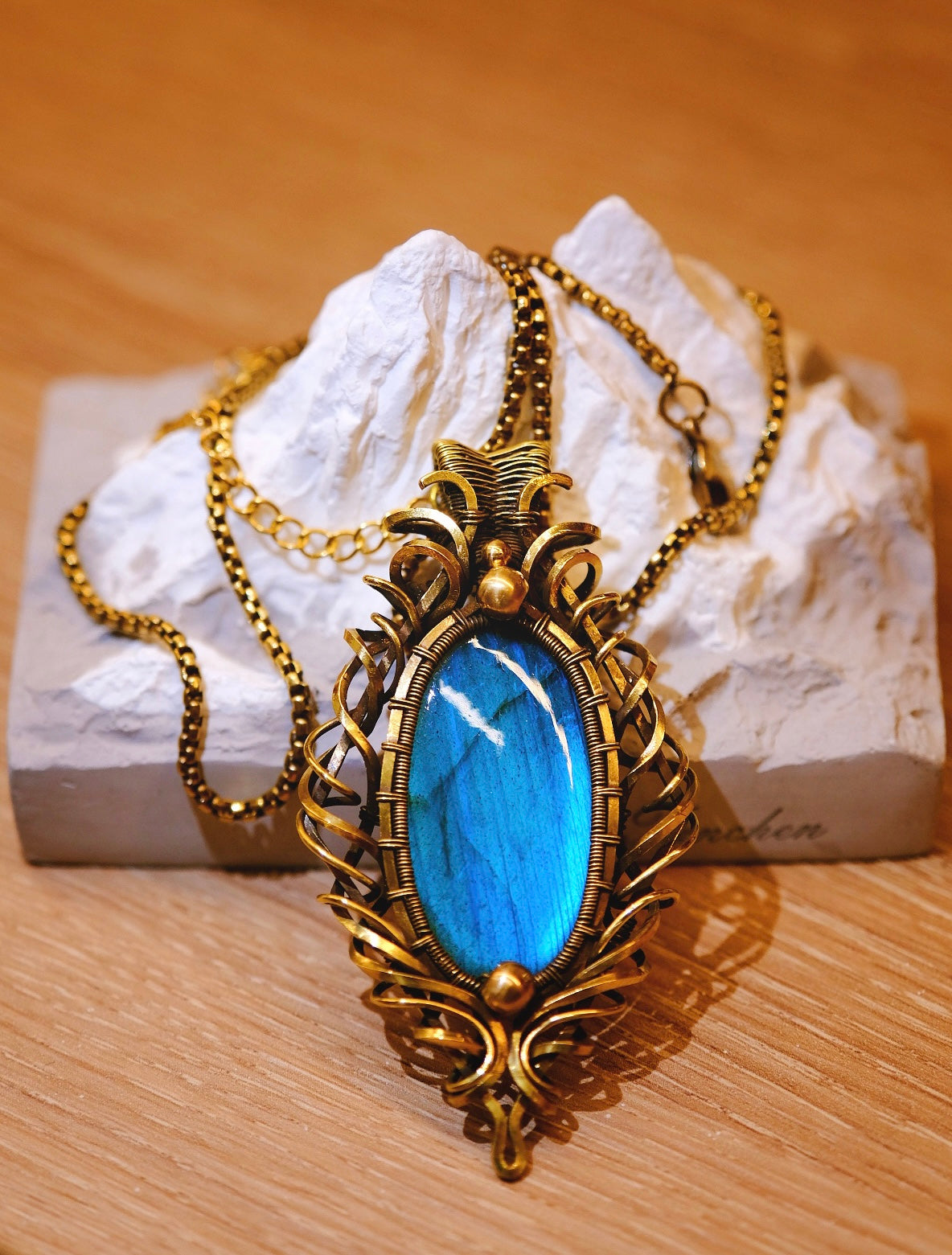 Tears of the Gods Pendant Necklace with Labradorite