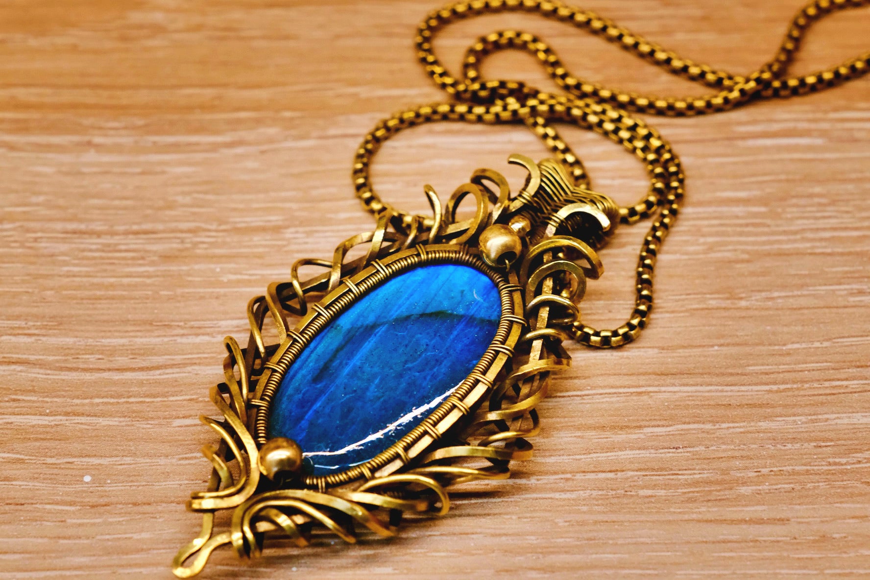 Tears of the Gods Pendant Necklace with Labradorite