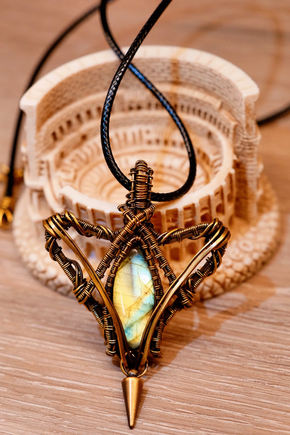 Blessing of the Guardian Spirits Pendant Necklace with Labradorite