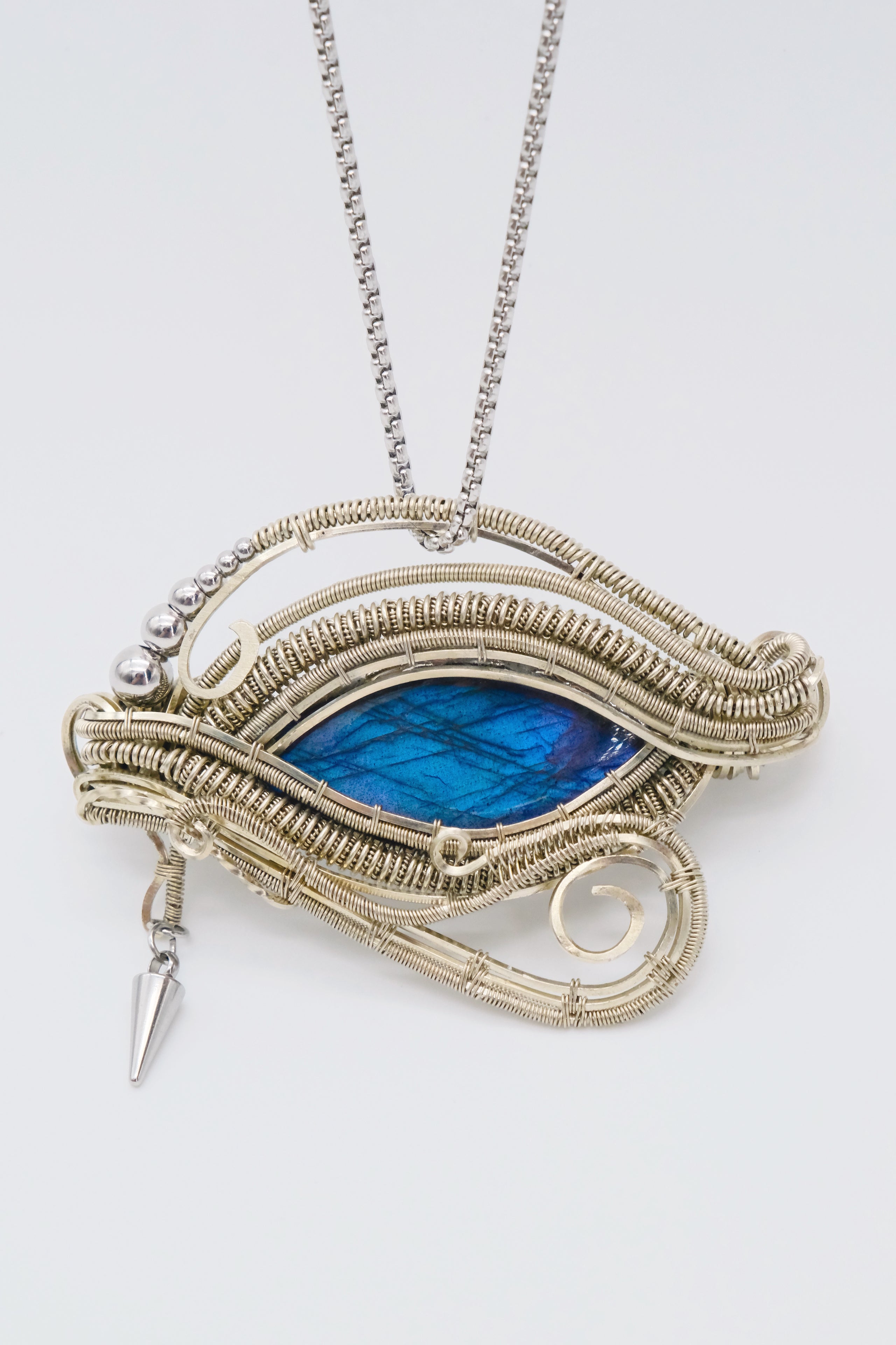 The Eye of Horus Handcrafted Pendant Necklace with Labradorite