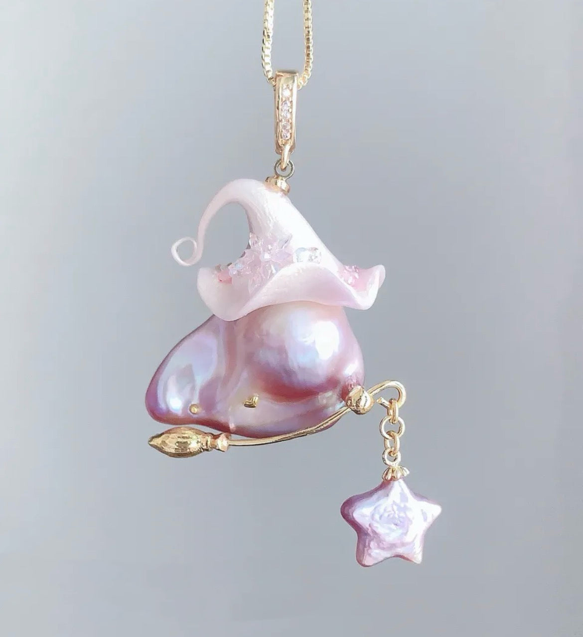 30mm Halloween Baroque Little Witch Necklace